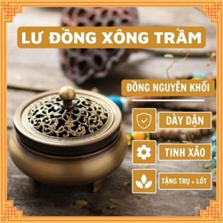 Lư đồng xông trầm đốt trầm thay cho lư điện - lư đốt trầm hương đồng nguyên khối hình