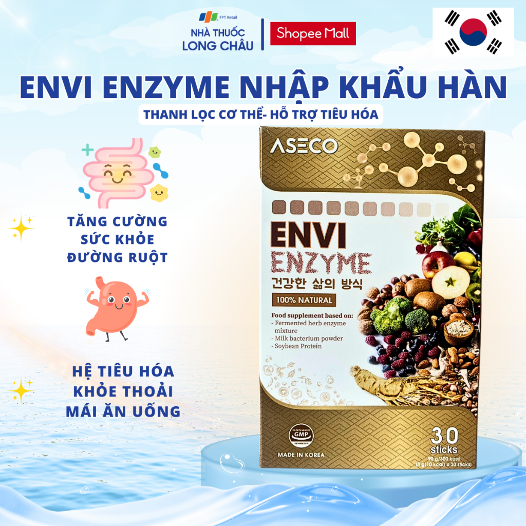 ENVI ENZYME Hàn Quốc Bổ Sung Enzyme Tự Nhiên - Nâng cao sức đề kháng cho cơ thể  (Hộp 30 Gói)