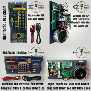 Mạch loa kéo v30x reverb công suất 300w 1 loa 600w 2 loa