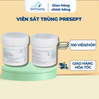 Johnson & Johnson Presept Viên nén khử khuẩn 2.5g bề mặt, dụng cụ (Hộp 100 viên) .