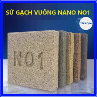 Combo 10 Sứ GẠCH VUÔNG Nano NO.1 size lớn (10x10x2cm) - Vật Liệu Lọc Cao Cấp cho Bể Thủy Sinh, Bể Cá Cảnh