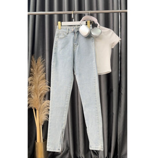  Quần Jeans Nữ Quần Bò Nữ Ống Đứng Cạp Cao Khoá Chân KT71 