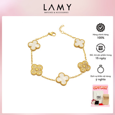 Vòng tay nam nữ LAMY Four Leaf Clover Bracelet White 2163