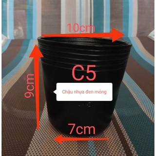 [Combo 50] Chậu nhựa đen C5 Trồng cây