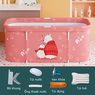 Bồn Tắm Gấp Gọn , Thùng Tắm Vải Tròn Người Lớn , Bể Trẻ Em 6 Lớp Làm Từ Vải PVC - Oxford , Chống Thấm, Cách Nhiệt