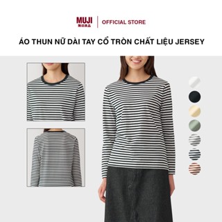 Áo Thun Nữ Dài Tay Cổ Tròn Chất Liệu Jersey MUJI