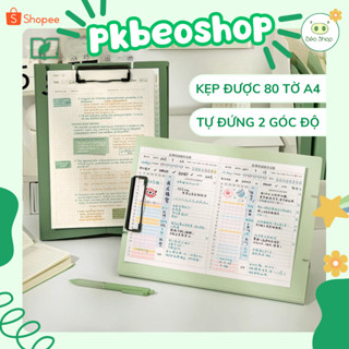  Bìa kẹp tài liệu A4 Pkbeoshop bìa trình ký bảng kẹp giấy tờ màu morandi có thể tự đứng điều chỉnh 2 góc độ 