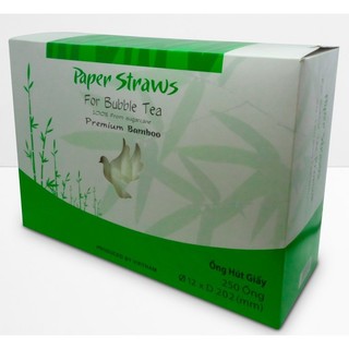 Phi 12 - Hộp 250 ống hút giấy làm từ sợi mía không bao gói