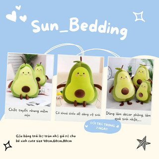 Gấu bông trái bơ tròn nhỏ giá rẻ cho bé xinh cute size 40cm,60cm,80cm
