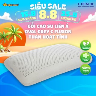 Gối cao su Liên Á oval grey C fusion than hoạt tính chính hãng
