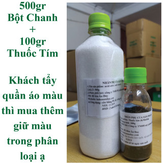 Combo 100gr Thuốc Tím-KMnO4, 500gr bột chanh, axit chanh, axit citric tẩy mốc, ố vàng, cháo lòng, Tẩy lồng máy giặt