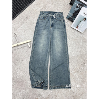 Quần jeans suông gập gấu (ảnh thật/ có sẵn)