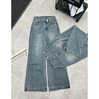 Quần jeans suông gập gấu (ảnh thật/ có sẵn)