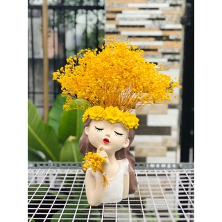 [GIÁ SỈ] Bình Hoa, Lọ Hoa, Chậu Cây Cô Gái Tóc Mây, Hoa Baby Trang Trí Phòng Đẹp, Làm Quà Tặng Sinh Nhật
