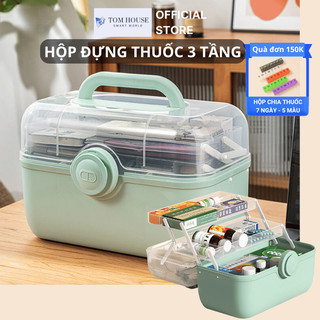 [SIZE LỚN] Hộp Đựng Thuốc Gia Đình 3 Tầng Hộp Y Tế Phân Loại Thuốc TOMHOUSE Cỡ Lớn Siêu Tiện Dụng