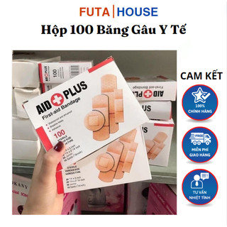 Hộp 100 băng gâu y tế miếng dán cá nhân dán vết thương ngoài da