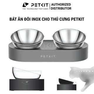 Bát Ăn Đôi, Chén Ăn Chống Gù Cho Chó Mèo Petkit Nghiêng 15 Độ