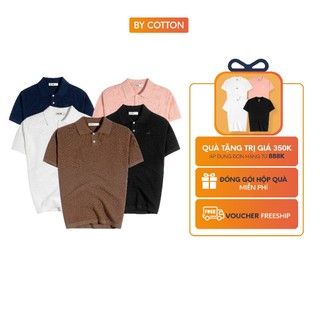 Áo thun nam polo dệt kim cao cấp ss2 phối trơn thêu ngựa multi color sợi 32s thoáng mát by cotton