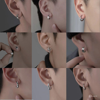  Bông Tai Bạc 925 Karin Accessories Khuyên Tai Tròn Xỏ Lỗ Bằng Thép Titan Không Gỉ Phong Cách Hip Hop Mới Cho Nam Và Nữ 