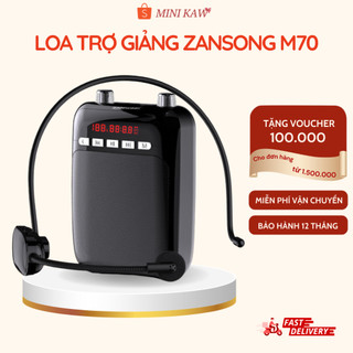 Máy trợ giảng kaw zansong m70 kèm mic cài đầu không dây cho giảng dạy, bán hàng, tour du lịch
