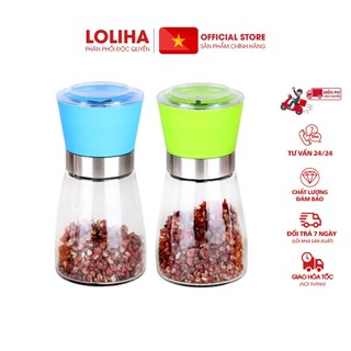 ⛔giadungduylong⛔ xay tiêu thủy tinh nắp nhựa
