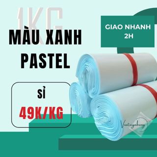 Túi Niêm Phong, Bao Gói Hàng Màu Xanh Pastel Pe Zin Bóng Đẹp đủ SIZE Cuộn 1kg. Sỉ Từ 30kg tại nhà máy VUATUIGOIHANG