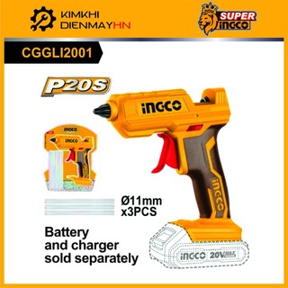 Súng bắn keo nến dùng pin 20v ingco cggli2001 tặng kèm 3 que keo 150mm