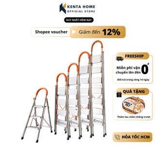 Thang nhôm ghế tay vịn chữ A bản to 3 4 5 6 7 Bậc cao từ 0.74M -1,72M gấp gọn, Khung inox 304 cực kỳ chắc chắn an toàn