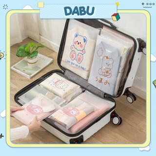 Túi zip khóa lụa đựng quần áo DABU hoạt hình dễ thương 4 size mẫu mới 2024 2