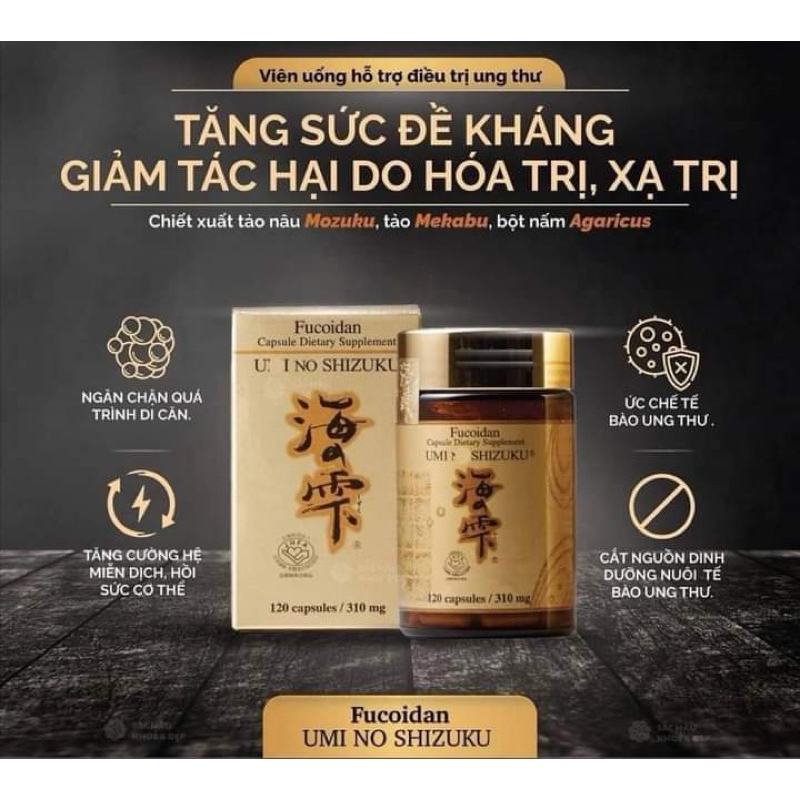 Fucoidan Vàng Umi No Shizuku Nhật Bản 120 Viên - Hàng Nội Địa