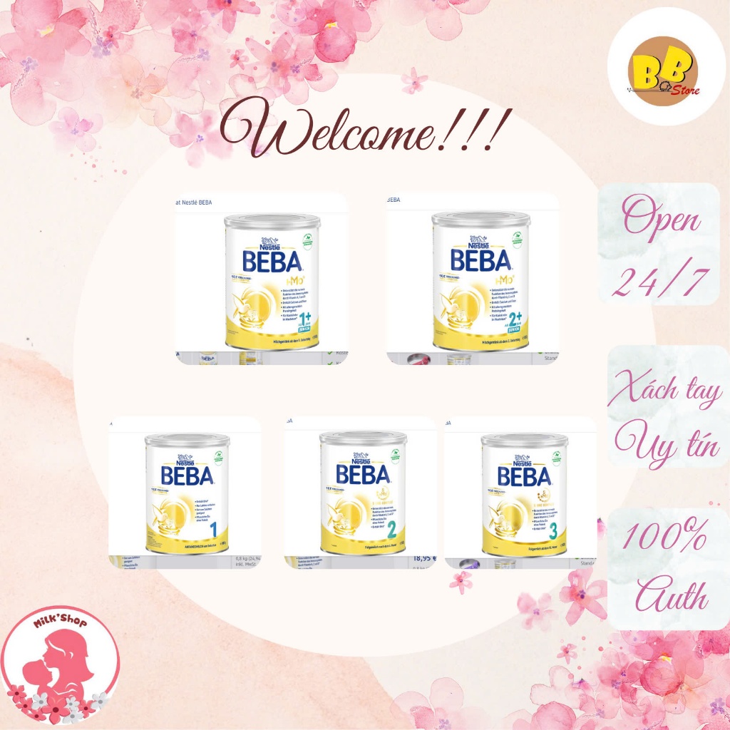 Sữa Beba Đức số 1,2,3,1+,2+ 800g mẫu mới (đủ bill)