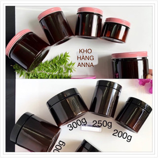 HỦ NHỰA MÀU NÂU nắp HỒNG / ĐEN - HỦ PET Nắp BẠC VÀNG / TRẮNG Chiết mỹ phẩm kem, đựng thực phẩm 500gr 300g 250g 200g 100g