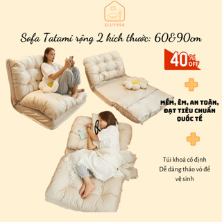 Sofa Tatami Mềm Mại, Ghế Sofa Lười Gập Ngả Nằm Đa Năng 3 Chế Độ Rộng 60cm Và 90Cm, 2 Màu Trắng Ngà Và Xám - Decor Phòng