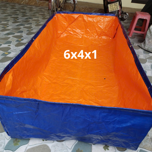 BỂ BẠT NUÔI CÁ, ỐC, ẾCH , LƯƠN ĐỦ KÍCH THƯỚC - bạt 6.4.1