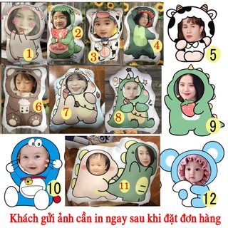 Gấu bông in hình theo yêu cầu in 2 mặt ảnh gối ôm ghép mặt in theo yêu cầu in hình bé,quà tặng sinh nhật