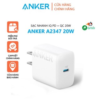 Cốc Sạc ANKER USB-C Anker 20W Anker A2347 (không bao gồm cáp)/ cốc sạc PowerPort II 2 Cổng 24w - A2027 - Hàng Chính Hãng