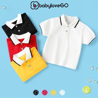 Áo polo bé trai BabyloveGO áo thun cộc tay cổ bẻ cho bé chất liệu mềm mịn thoáng mát APL01