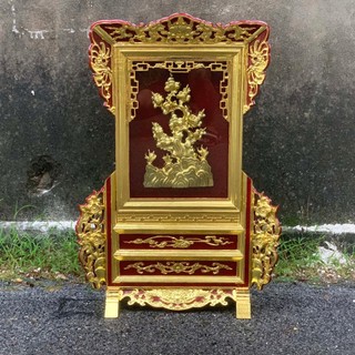 Giá gương bàn thờ sơn son cây tùng gỗ mít khám thờ 2 cỡ cao 71cm và 81cm