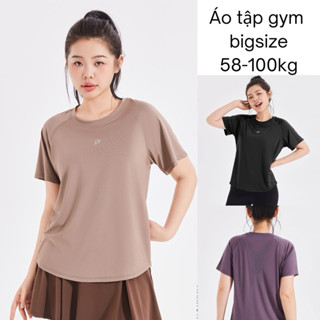 Áo tập thể thao cộc tay bigsize phối lưới thoáng khí, Áo tập gym, yoga đến 100kg MS2805