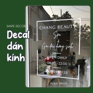 Decal Open Close dán kính đặt theo yêu cầu