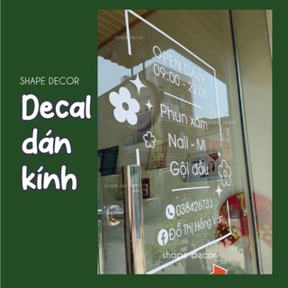 Decal Open Close dán kính đặt theo yêu cầu