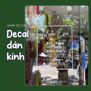 Decal Open Close dán kính đặt theo yêu cầu