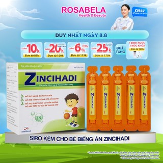 Siro kẽm cho bé biếng ăn Zincihadi giúp trẻ ăn ngon, cải thiện biếng ăn, tăng sức đề kháng, tiêu hóa tốt