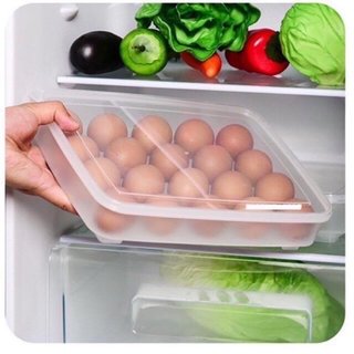 Hộp Đựng Trứng Tủ Lạnh 24 Quả Có Nắp, Khay Đựng Trứng Thông Minh Nhựa Trong Suốt Việt Nhật No6786
