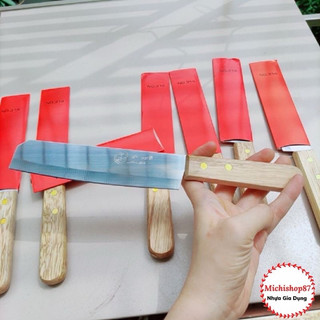 Dao thái inox cán gỗ không gỉ siêu sắc, dao gọt hoa quả, thái thịt siêu bền