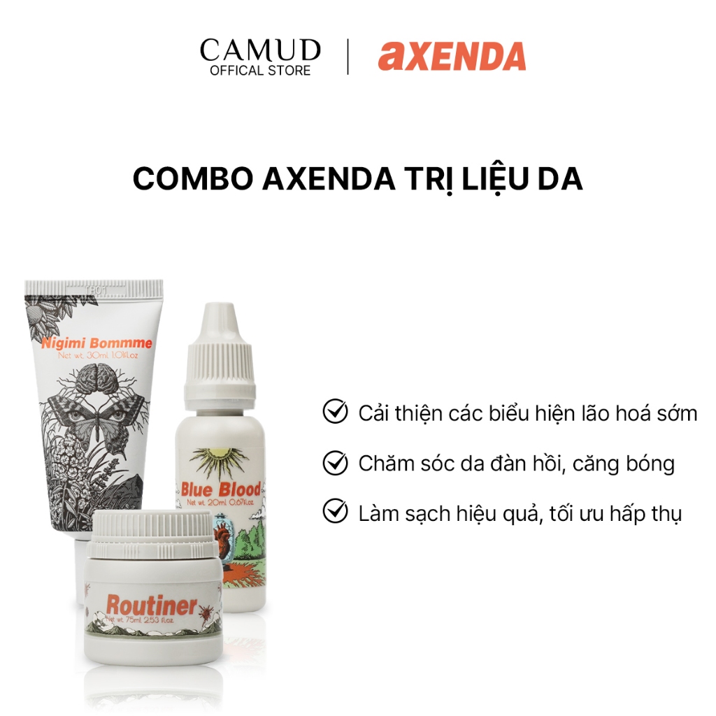 Combo 3 Bước AXENDA  Thay Đổi Toàn Diện Làn Da (3psc)