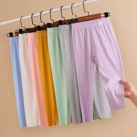 Quần legging dài nhiều màu vải thun cotton vnxk cho bé gái 21-40kg