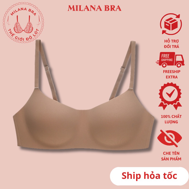 [Full size 32-38]Áo lót nữ MILANA, áo su đúc AL158 cup ngang đệm mỏng không gọng không viền chống ch
