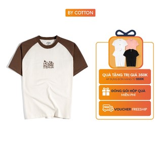 Áo thun nam cao cấp cổ tròn flower raglan tee by cotton