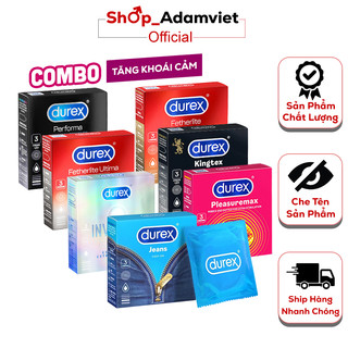 [Che Tên SP] Bao Cao Su Durex Hộp 3 Cái - Đủ Loại Kéo Dài Thời Gian QH & Tăng Khoái Cảm, Cảm Giác Chân Thật Nhất
